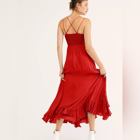 Free People Adella Maxi Dress Red Size Medium - Picture 2 of 12